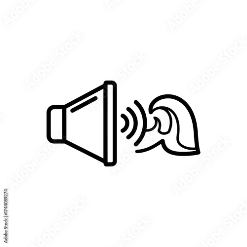 Hearing aid amplifies sound waves for person with hearing loss, improving their ability to hear and communicate effectively, promoting accessibility and inclusion.