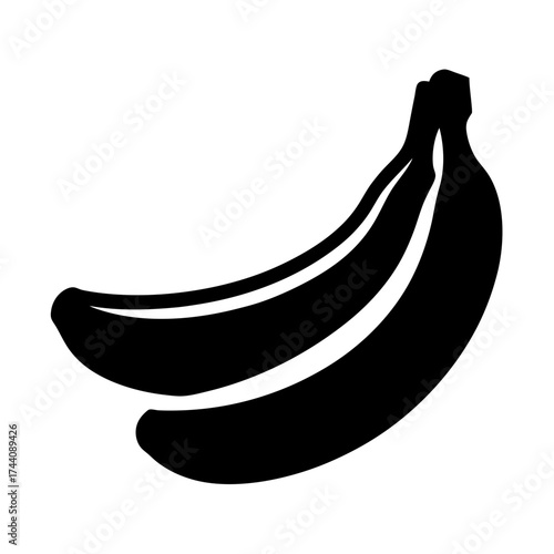 Vector art of two bananas, a popular fruit known for its sweet taste and nutritional value, often enjoyed as a healthy snack