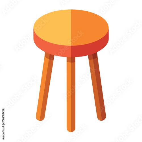 Minimal Flat Vector Round Stool