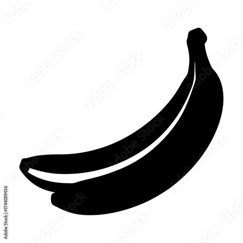 Banana fruit vector illustration, healthy food, tropical fruit, banana clip art, silhouette art