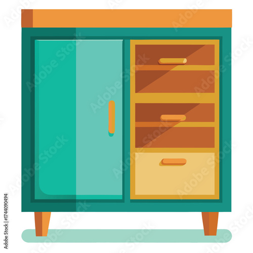 Modern Flat Vector Shoe Cabinet