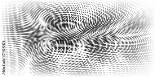 Grunge halftone gradient background. Faded grit noise texture. White and black sand wallpaper