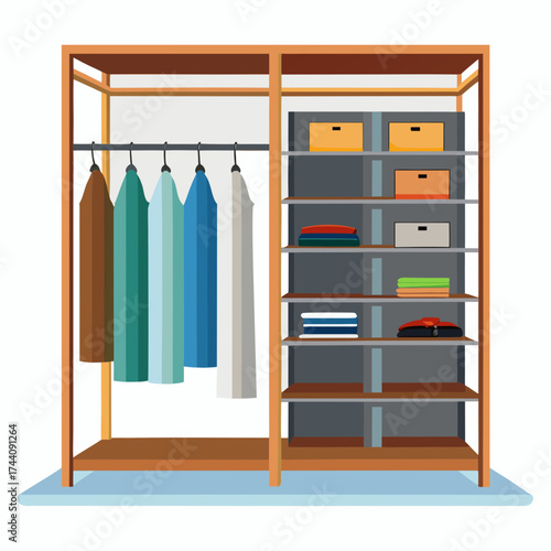 wardrobe with shelves