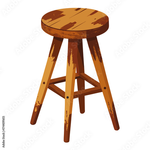 wooden chair isolated on white