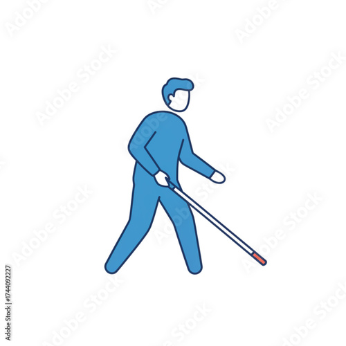 person with white cane