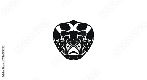 Black and white snake head silhouette logo reptile