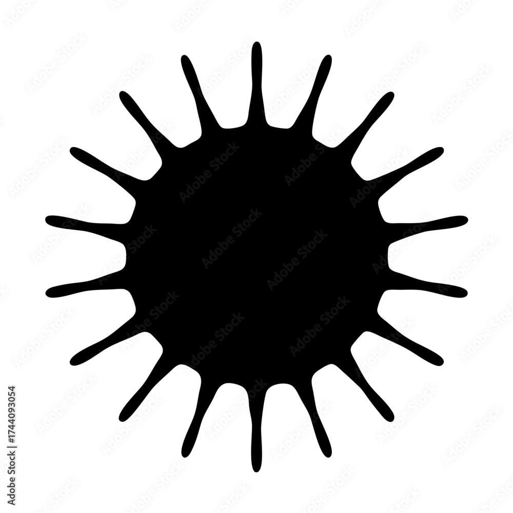 Obraz premium Illustration of a sun, a celestial body with rays emanating from its center, symbolizing warmth and energy