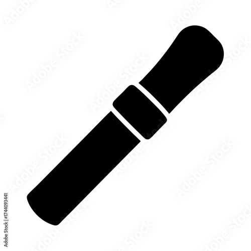 Vector art of black silhouette of a makeup brush, perfect for applying and blending cosmetics for a flawless finish