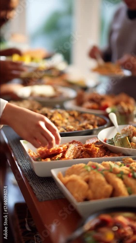 A bountiful buffet featuring an assortment of delicious dishes for a gathering.