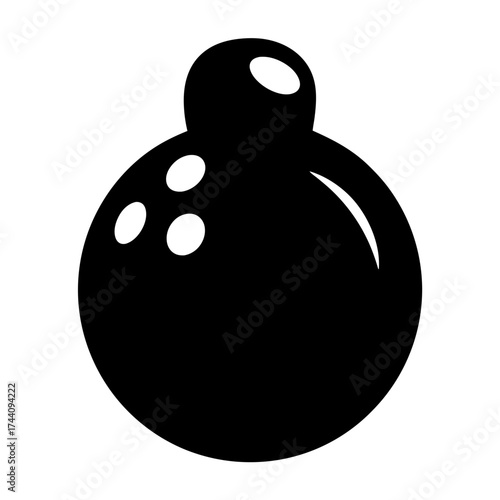 Vector art of bowling ball, a heavy sphere used in the sport of bowling, featuring finger holes for grip and control