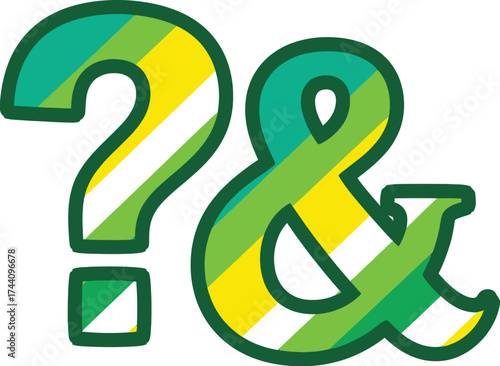 Question mark and ampersand clip art graphic design illustration