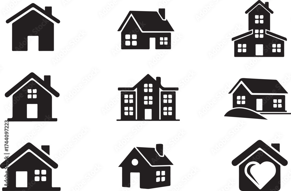 Fototapeta premium Home icons set. Home icon vector. Home icon vector. Home icon vector