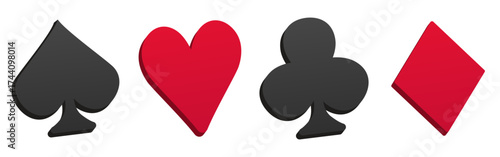 Card suit. 3d cartoon card suit icon. Vector clipart.