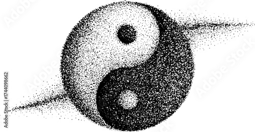 Intricate dotwork yin yang mandala design for mindfulness art and decor