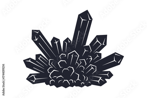 Crystal cluster illustration