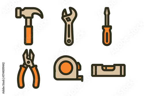 Collection of essential hand tools for construction and home repair projects