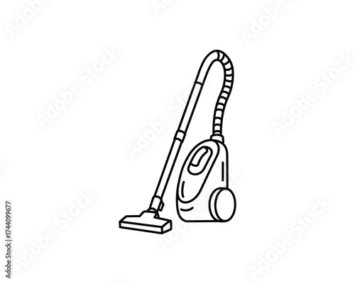 Cylinder Vacuum Cleaner Outline Icon