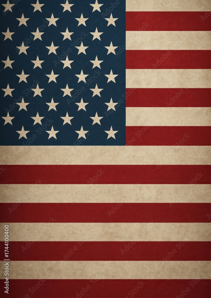Naklejka premium Vintage American flag illustration.