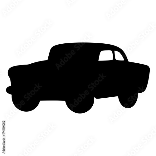 Vector art of silhouette of a classic american car, a symbol of vintage automotive design and the open road adventure