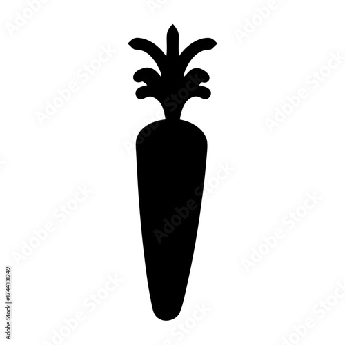 Vector art of silhouette of a carrot, a healthy and nutritious vegetable often used in cooking and salads, vector illustration