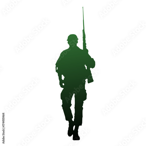 Army Silhouette Gradient Illustration