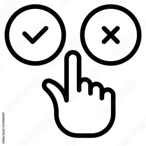 Yes or no choise icon in vector illustration