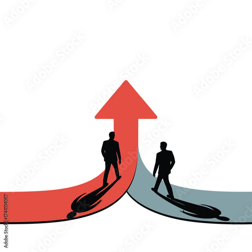 Business merger and cooperation concept vector illustration. Symbolizing agreement, teamwork, partnership, and collaboration in minimal design for corporate success and joint ventures.