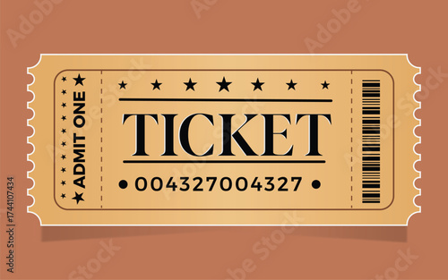 Vintage Ticket to Experience: A classic ticket design, evoking a sense of anticipation and entry, perfectly symbolizes access to an event or journey.