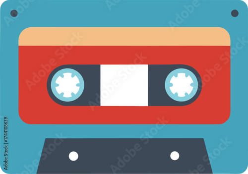 Retro cassette tape vector illustration transparent window audio music transparent background