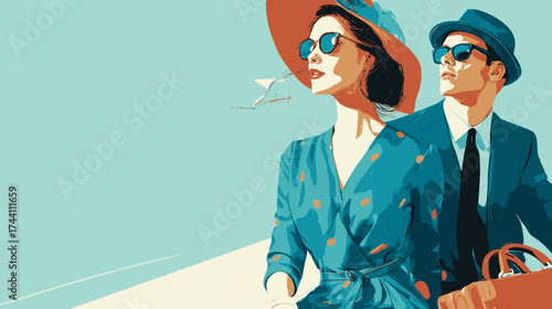 Couple on a trip to holidays