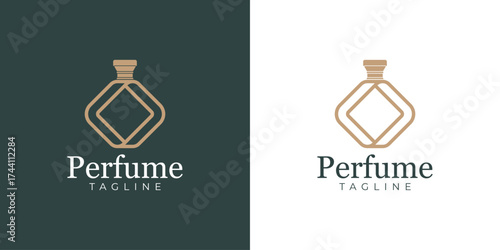 Perfume Logo with Luxury Creative Concept Idea Vector Design
