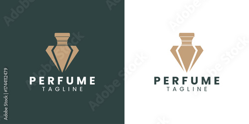 Perfume Logo with Luxury Creative Concept Idea Vector Design