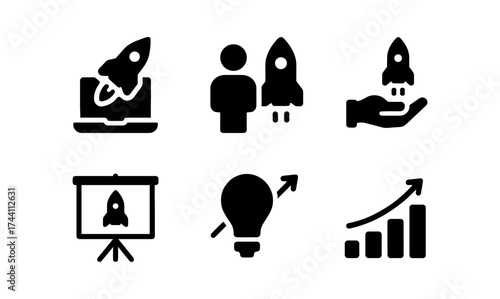 Startup icons: innovative symbols for success and growth