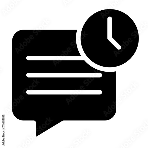Response time icon glyph style vector illustration