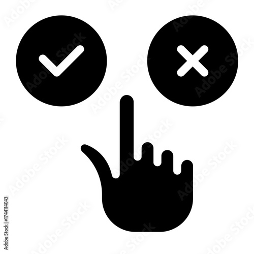 Yes or no choise icon glyph style vector illustration