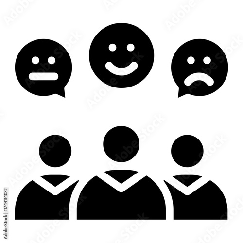 Public opinion icon glyph style vector illustration