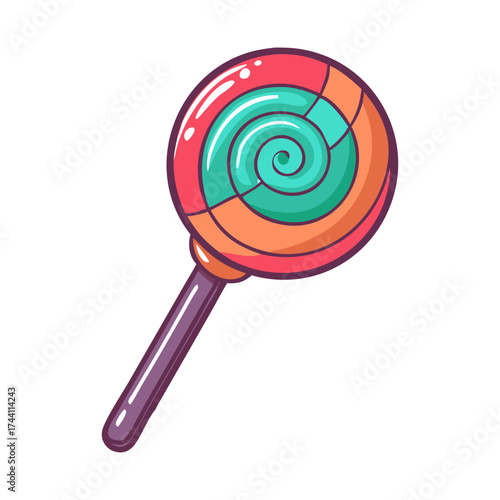lollipop candy cartoon icon illustration