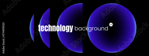 A tech sphere and ball with a blue gradient for an abstract background or digital cover with a light and orbit design..
