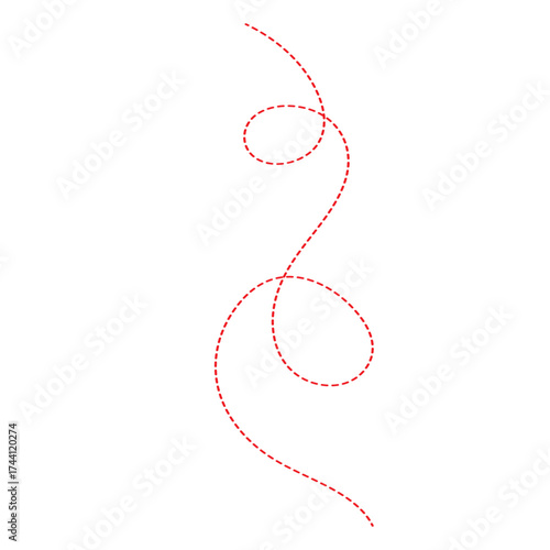Long squiggle dashed line. Dotted spiral curve line. Vector eps 10