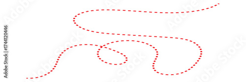 Long squiggle dashed line. Dotted spiral curve line. Vector eps 10