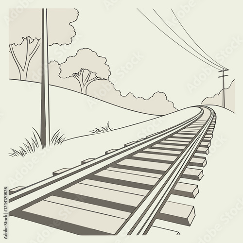 Railway tracks stretching into the distance