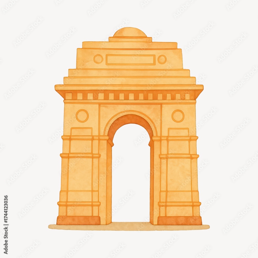 Fototapeta premium Iconic Indian architectural landmark illustration.