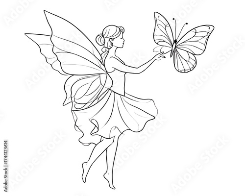 vector illustration of angel black brackgrownd drawing  