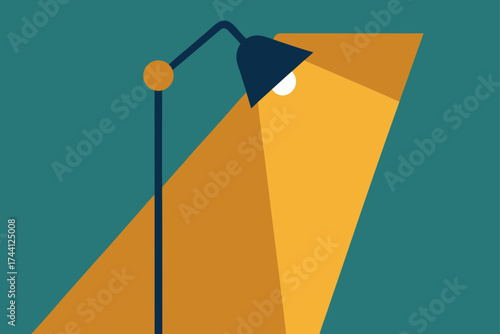 Modern floor lamp illuminating a cozy corner vector art