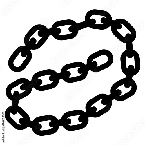 Vector art of hand drawn chain doodle style chain links symbol of connection, strength, and security black and white vector illustration