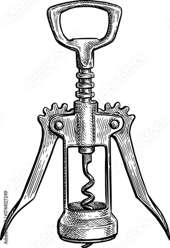 Wing corkscrew ink sketch