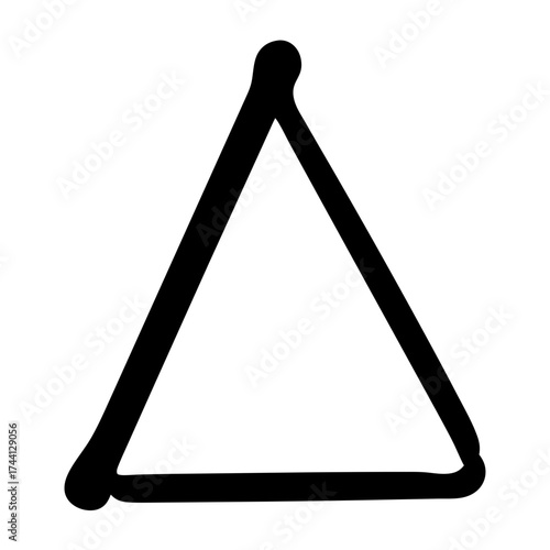 Vector art of simple triangle silhouette, a basic geometric shape for design, math, and educational purposes in black
