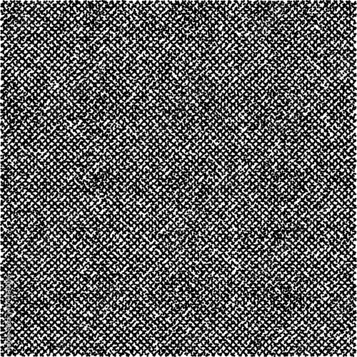 Rough black crosshatch halftone texture with a grainy look on white background. Vector illustration for gritty designs.