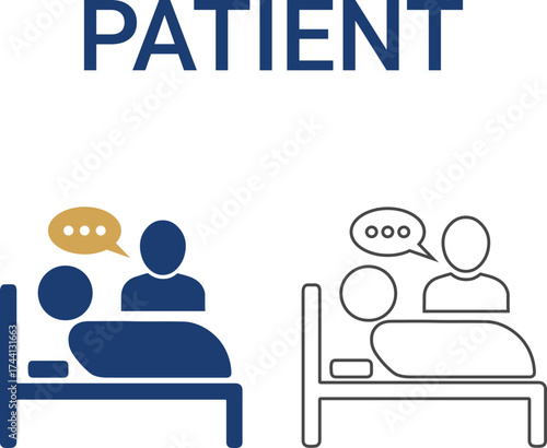 Patient Line art icons. Collection of vaccination, doctor, x-ray, and more. Vector illustration. Editable stroke.