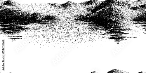 Intricate stipple texture of flowing water ripples for artistic designs